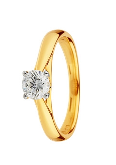Unbranded 18ct Gold 0.33ct Diamond Solitaire Ring