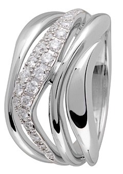 Unbranded 18ct Gold 0.39ct Diamond Crossover Wave Ring