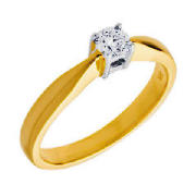 Unbranded 18CT GOLD 25PT DIAMOND SOLITAIRE RING, L