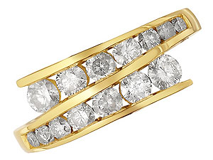 Unbranded 18ct Gold and Diamond Crossover Half Eternity Ring 044882-J