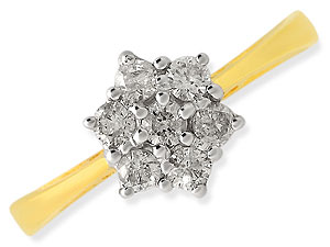 Unbranded 18ct Gold Diamond Cluster Ring (1/3 carat) 041477-L