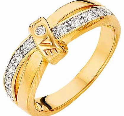 Unbranded 18ct Gold Plated Cubic Zirconia Crossover Love