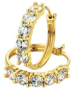 Unbranded 18ct Gold Plated Silver 2.5 Carat Look Creoles