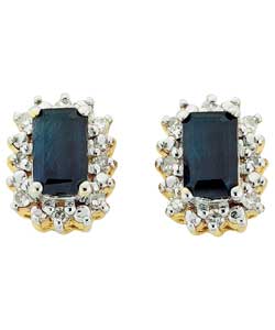 Unbranded 18ct Gold Plated Silver Black Sapphire and