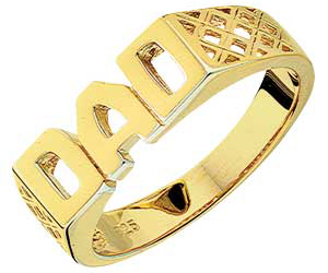 Unbranded 18ct Gold Plated Silver Dad Ring