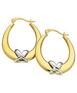 Unbranded 18ct Gold Plated Silver Kiss Creole Earrings