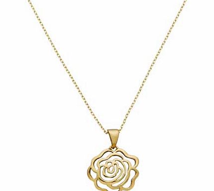 Unbranded 18ct Gold Plated Sterling Silver Rose Pendant