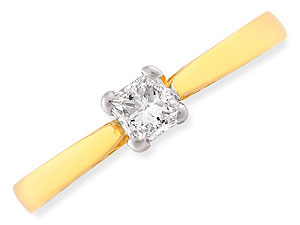 Unbranded 18ct Gold Princess Cut Solitaire 1/4 Carat Diamond Ring 040504-J
