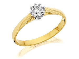 Unbranded 18ct Gold Solitaire 1/3 Carat Diamond Engagement Ring 040386-J