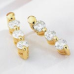18ct. Trilogy 1/3ct. Diamond Earrings