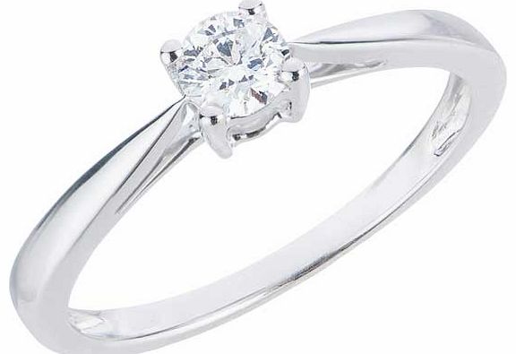 Unbranded 18ct White Gold 0.25ct Diamond Solitaire Ring