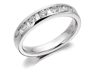 Unbranded 18ct White Gold 1/2 Carat Diamond Half Eternity Ring 041380-J