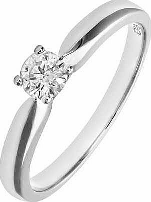 unbranded 18ct White Gold 33pt Solitaire Ring - Size K