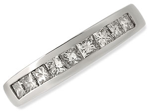 Unbranded 18ct White Gold Cut 1/2 Carat Diamond Half Eternity Ring 040732-K