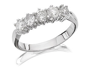 Unbranded 18ct White Gold Five Diamond Ring 040758-Q