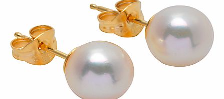 Unbranded 18ct Yellow Gold Cultured Large White Pearl Stud