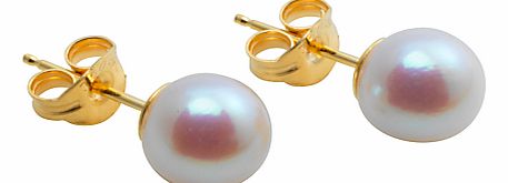 Unbranded 18ct Yellow Gold Cultured White Pearl Stud