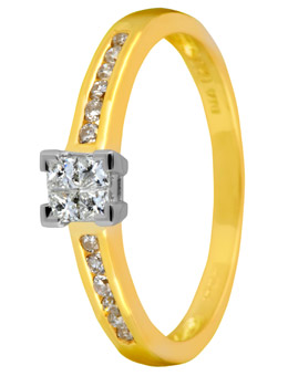 Unbranded 18ct yellow gold solitaire 0.25ct Invisible set