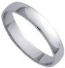 18k White Gold heavy weight wedding band with a d-shape fit