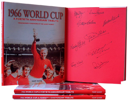 Unbranded 1966 World Cup 40th Anniversary Tribute book signed by 9