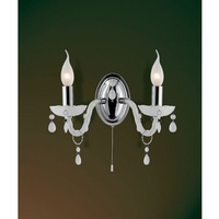 Elegant marie therese style chandelier wall fitting in white frosted glass and polished chrome finis