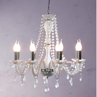 Unbranded 1988 8WH - 8 Light Chrome and White Chandelier