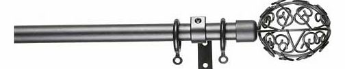Telescopic metallic curtain pole complete with matching holdbacks. It is easy to fix and extends to the desired length. Complete with finials. pole. rings. brackets. holdbacks. fixings and instructions. Includes brackets. curtain rings. finials. fitt
