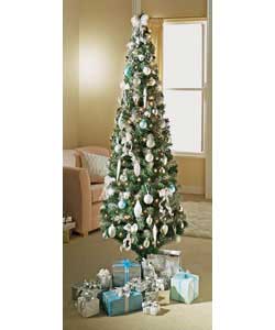 2.1m/7ft Slim Silver White Ready to Decorate Prelit