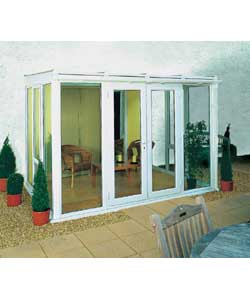 2.43m Contemporary Full Height Glass Panelled Conservatory