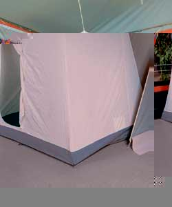 Polyester/cotton with sewn in PE ground sheet. Can also be used with frame tent. Size (W)200, (D)135