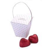 Colourful Chocolate Box containing two pink foiled Chocobeurre Heart