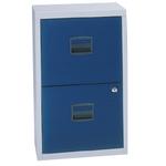 2 Drawer Filing Cabinet-Blue/Grey