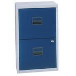 2 Drawer Filing Cabinet-Blue/Grey