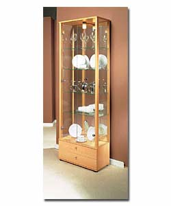 2 Drawer Glass Display Cabinet