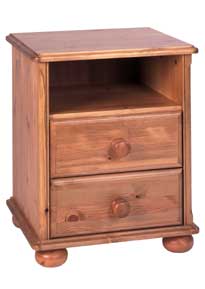 2 Drawer Open Top Bedside Chest - Manor