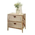 2 Drawer Rattan Chest pair