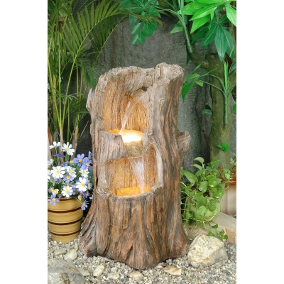 Unbranded 2 Level Tree Trunk Water Feature