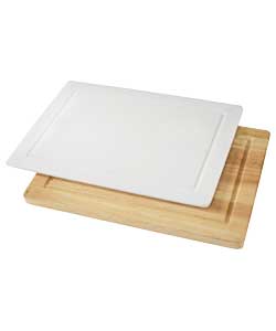 Unbranded 2 Pack Plastic and Wooden Cutting Boards