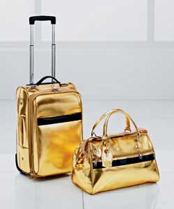 2 Piece Gold Coloured Luggage Set