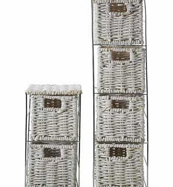 Unbranded 2 Piece White Storage Tower