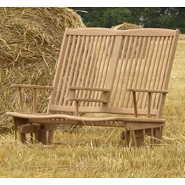 The 2 seater glider bench offers a higher straight back and has a drinks holder in between the