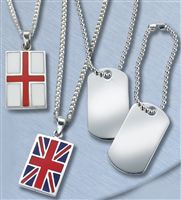 Dog tag with 51cm (20&quote;) ball chain and removable second dog tag with 9cm (3&frac12;&quote;)