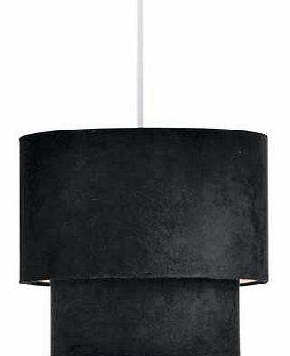 Unbranded 2 Tier Suede Ceiling Shade - Black