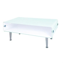 Unbranded 2 Tier White Glass Coffee Table