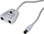 · Ideal for TV console games · Built-in selector switch A coax splitter with a built-in switch and