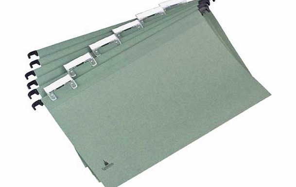 This pack of 20 green manila suspension files will keep your documents in order. They are ideal for storing work files or to organise your household bills and receipts. The tabs and inserts included can be used to label up the file for easy identific