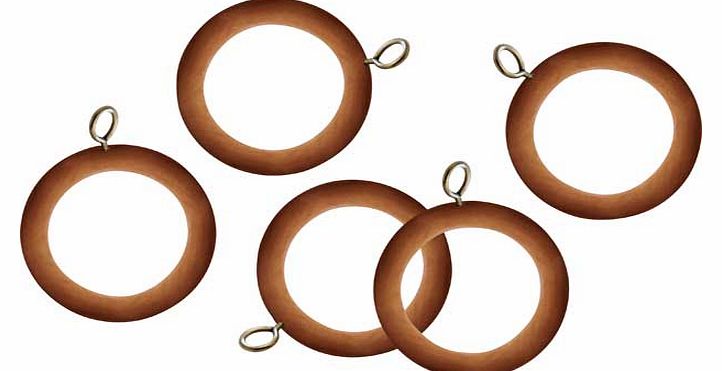 Unbranded 20 Wooden Curtain Rings - Beech