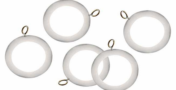 Unbranded 20 Wooden Curtain Rings - White