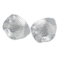 200 shiny silver fabric petals