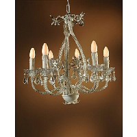 Unbranded 205 6H WH - White Enamel Chandelier